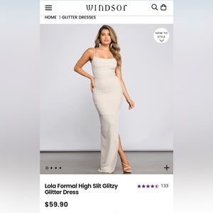 High slit cow neck glitter dress